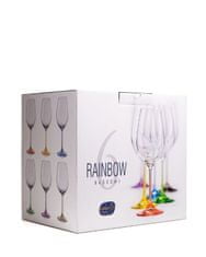 Crystalex Rainbow - sada obsahuje 6 různě barevných sklenic na bílé víno.
