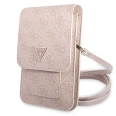 Guess 4G Saffiano Triangle Logo Wallet univerzalní pouzdro, šedé EOL Růžová