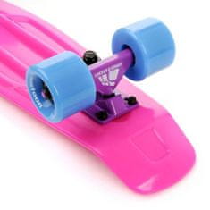 Meteor Plastový meteorický skateboard růžová / neonově modrá / fialová
