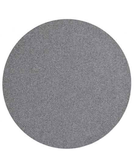 NORTHRUGS Kusový koberec Braided 105551 Light Grey kruh – na ven i na doma