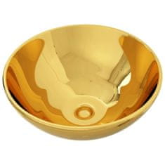 Vidaxl Umyvadlo zlaté 32,5 x 14 cm keramika