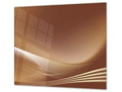 Glasdekor Ochranná deska abstrakce čokoládová vlna - Ochranná deska: 70x70cm, Lepení na zeď: Bez lepení na zeď