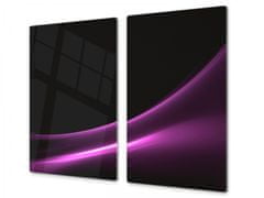Glasdekor Ochranná deska černo fialový abstrakt vlna - Ochranná deska: 60x90cm, Lepení na zeď: S lepením na zeď