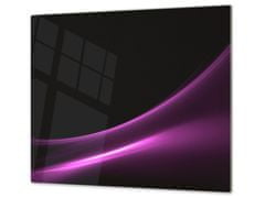 Glasdekor Ochranná deska černo fialový abstrakt vlna - Ochranná deska: 60x90cm, Lepení na zeď: S lepením na zeď