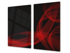 Glasdekor Ochranná deska černo červený abstrakt - Ochranná deska: 52x60cm, Lepení na zeď: S lepením na zeď