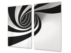 Glasdekor Ochranná deska černo bílý abstrakt tunel - Ochranná deska: 60x80cm, Lepení na zeď: Bez lepení na zeď