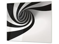 Glasdekor Ochranná deska černo bílý abstrakt tunel - Ochranná deska: 60x80cm, Lepení na zeď: Bez lepení na zeď