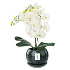 botle Květináč grafitová koule květinová mísa s podšálkem kulatý lesk keramický moderní glamour vysoký 16 cm