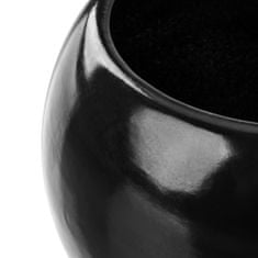 botle Květináč květináč černá koule květinová mísa s podšálkem kulatý ŠxV 110 mm x 100 mm povrch lesk keramika moderní glamour