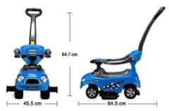 EcoToys Odrážedlo se zvuky a vodící tyčí Auto modré