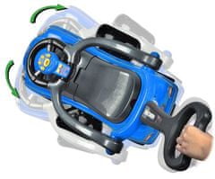 EcoToys Odrážedlo se zvuky a vodící tyčí Auto modré