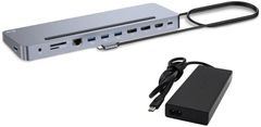I-TEC dokovací stanice USB-C Metal Ergonomic, 3x 4K Display, PD 100W + i-tec Universal Charger 100 W