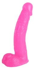 Xcock Růžové dlouhé dildo, realistický penis s varlaty