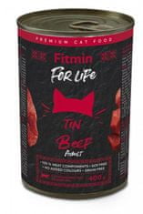 Fitmin for Life konzerva pro dospělé kočky hovězí 6 × 400 g
