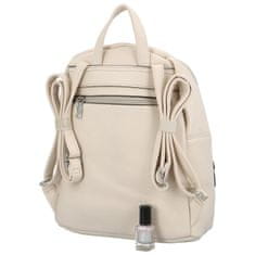 Turbo Bags Trendový dámský koženkový batoh s potiskem Lia, béžový