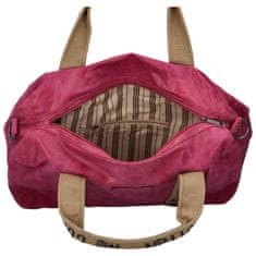 MaxFly Cestovní dámská koženková kabelka Gita zimní kolekce, tmavě růžová