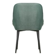 Butopêa Jídelní židle s prošíváním, tmavě zelený samet, černé nohy, 87 cm.