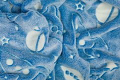 Svitap J.H.J.  Dětská mikroplyšová svítící deka Vesmír modrý 100x150 cm