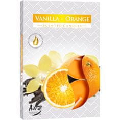 Bispol Vonné čajové svíčky s vůní vanilky a pomeranče (6ks)