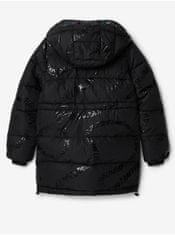 Desigual Černý holčičí zimní prošívaný kabát Desigual Letters 110-116