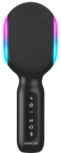karaoke bezdrátový mikrofon lenco sencor sss k1000 nabíjecí baterie nabíjecí kabel led světla hlasové režimy tws funkce