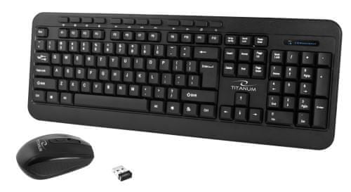 Titanum Esperanza Bezdrátová klávesnice s myší Akron černá TK109
