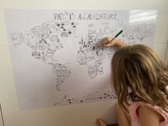 Amadeus Samolepící mapa světa k vybarvení 90 x 60 cm