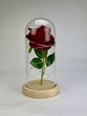 Medvídárek Svítící věčná růže ve skle - červená