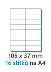 MaxOFFICE Etiketa 105x37mm/100ks, A4 bílá, Labels 1/16