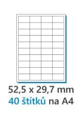 MaxOFFICE Etiketa 52,5x29,7mm/100ks, A4 bílá, Labels 1/40