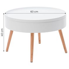 Kulatý konferenční stolek s úložným prostorem 60 cm