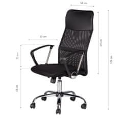 Kancelářská otočná židle chromové nohy vysoké opěradlo