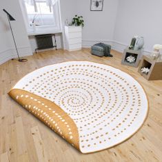 NORTHRUGS Kusový koberec Twin-Wendeteppiche 105786 Ochre kruh – na ven i na doma 200x200 (průměr) kruh