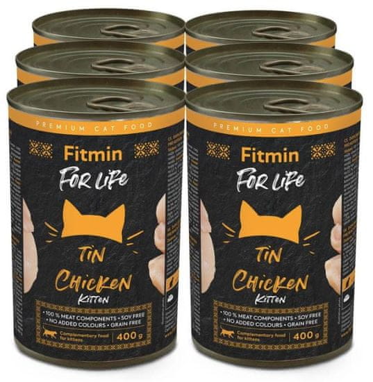 Fitmin for Life konzerva pro koťata drůbeží 6 × 400 g
