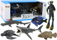 shumee Sada 6 figurín mořských živočichů Ryby Žralok Želva