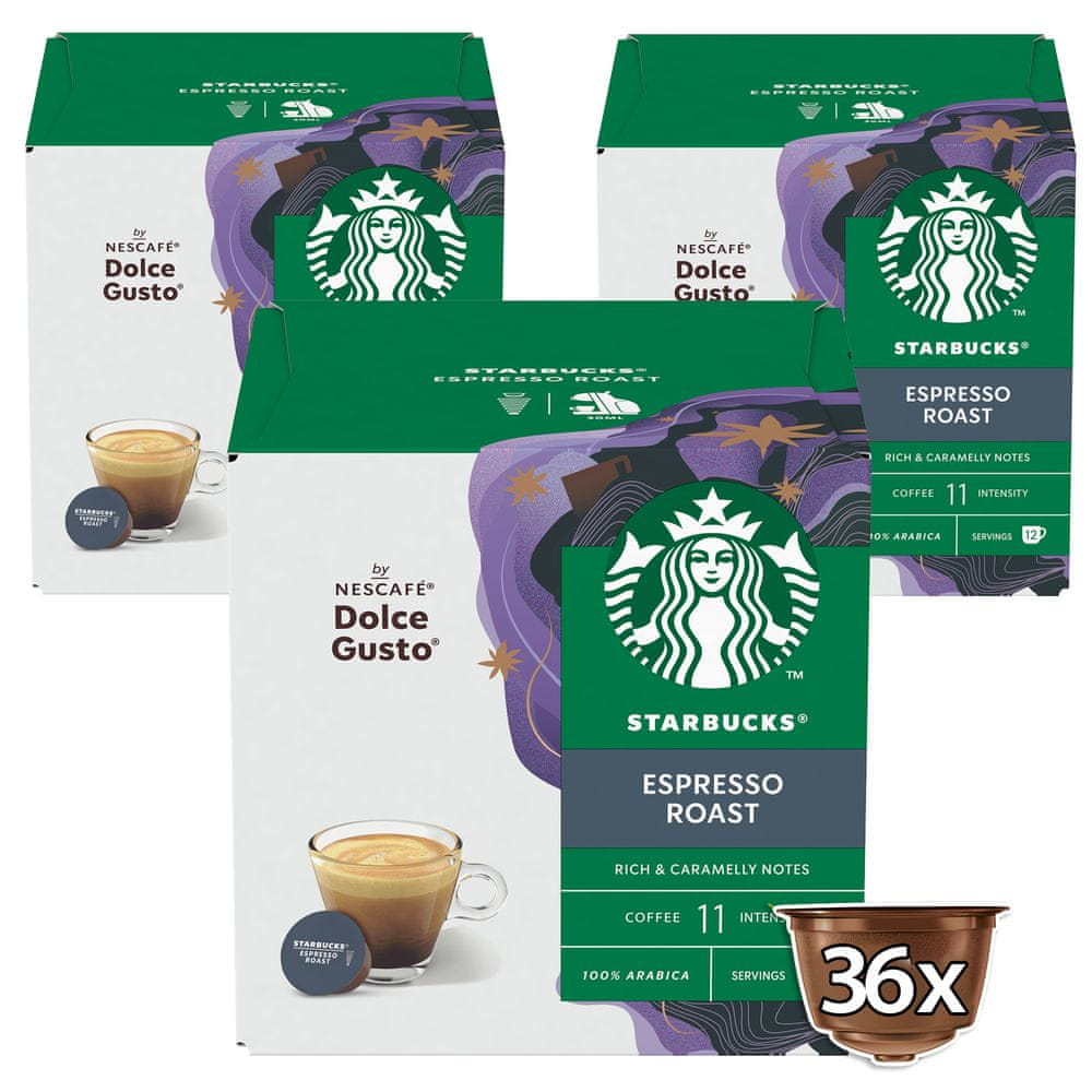 Levně Starbucks by Nescafé Dolce Gusto Espresso Roast, 3 balení