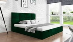 Veneti Čalouněná manželská postel CAROLE - 180x200, zelená