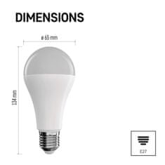 Emos Chytrá LED žárovka GoSmart A65 / E27 / 14 W (94 W) / 1 400 lm / RGB / stmívatelná / Zigbee