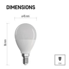 Emos LED žárovka Classic Mini Globe / E14 / 7,3 W (60 W) / 806 lm / studená bílá