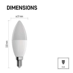 Emos Chytrá LED žárovka GoSmart svíčka / E14 / 4,8 W (40 W) / 470lm / RGB / stmívatelná / Wi-Fi