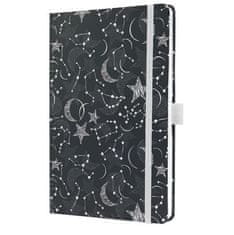 Sigel Exkluzivní zápisník "Jolie", Cosmic Fantasy Black, 135 x 203 mm, linkovaný, 87 listů, tvrdé desky, JN349