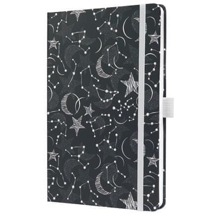 Sigel Exkluzivní zápisník "Jolie", Cosmic Fantasy Black, 135 x 203 mm, linkovaný, 87 listů, tvrdé desky, JN349