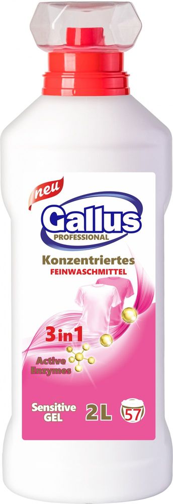 Levně Gallus Professional parfémovaný prací gel Sensitive, 57 pracích dávek, 2 l