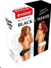 Evona 2 PACK - dámské kalhotky K 5780 BLACK & WHITE (Velikost XL)