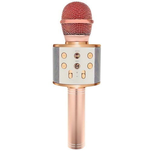Izoksis 22190 Karaoke bluetooth mikrofon světle růžová