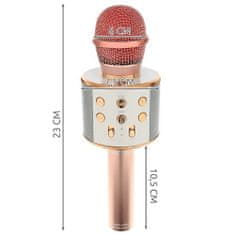 Izoksis 22190 Karaoke bluetooth mikrofon světle růžová