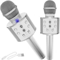 Izoksis 22188 Karaoke bluetooth mikrofon stříbrná
