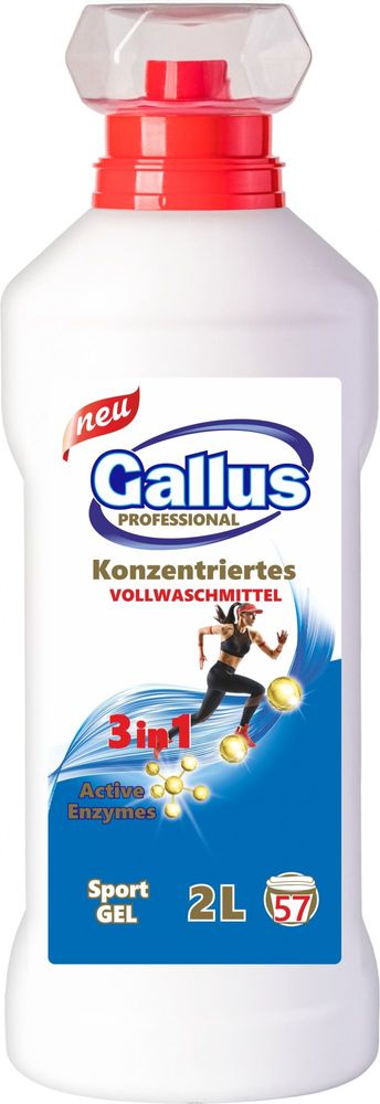 Levně Gallus Professional parfémovaný prací gel Sport, 57 pracích dávek, 2 l
