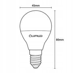 LUMILED 6x LED žárovka E14 P45 5W = 40W 470lm 3000K Teplá bílá 180°