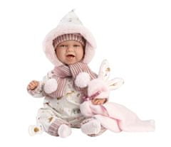 Llorens 74030 NEW BORN - realistická panenka miminko se zvuky a měkkým látkovým tělem - 42 cm